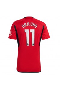 Manchester United Rasmus Hojlund #11 Jalkapallovaatteet Kotipaita 2023-24 Lyhythihainen